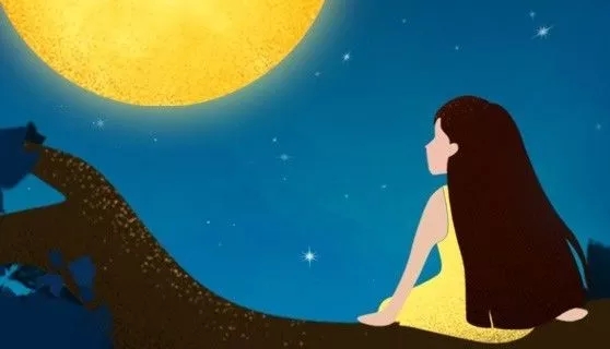 抬头望月